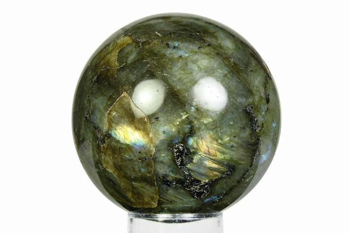 Flashy, Polished Labradorite Sphere - Great Color Play #355437